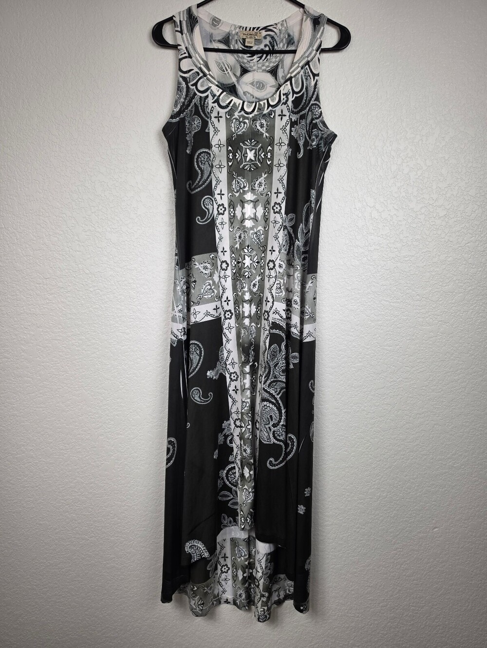 Anthropologie One World Medium Black White Maxi Dress
